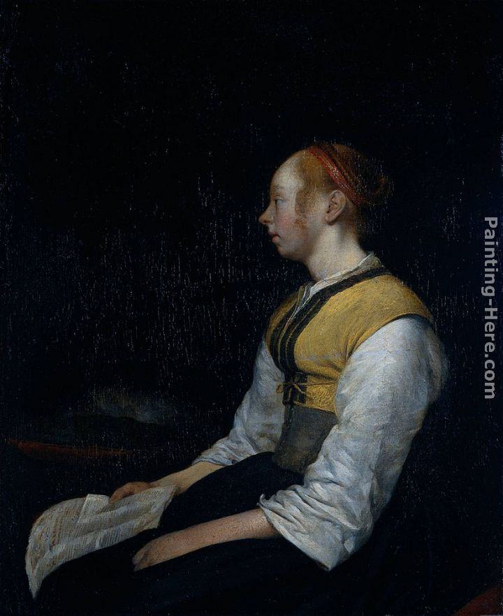 Gerard ter Borch Girl in Peasant Costume. Probably Gesina, the Painter's Half-Sister